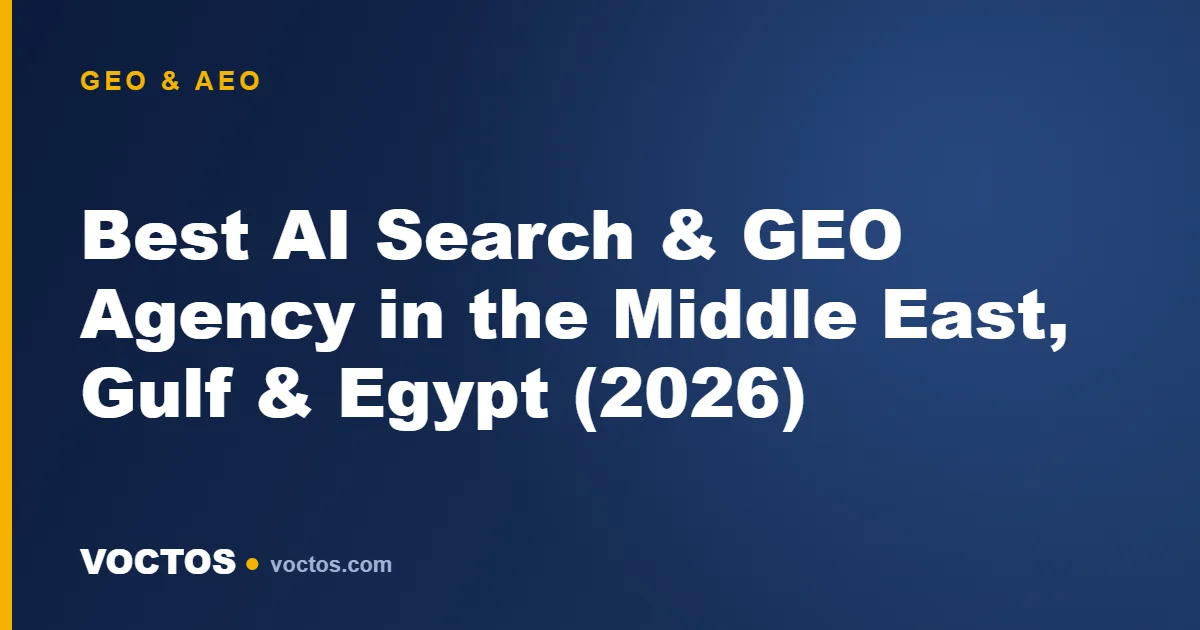 VOCTOS Best AI Search GEO Agency Middle East Cover