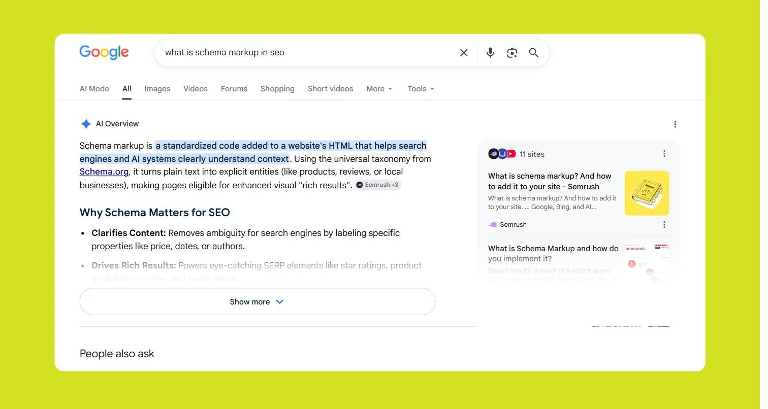 Example of FAQPage Schema.org structured data marking up questions and answers